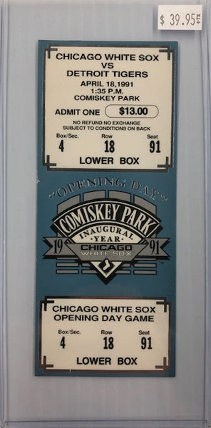 1991 Chicago White Sox Comiskey Park Inaugural Year Opening Day Full Ticket