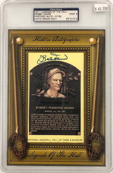 2011 Legends Of The Hall Bobby Doerr HIstoric Autograph PSA/DNA Auto Grade 9