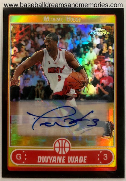 2006-07 Topps Chrome Dwayne Wade Black Refractor Autograph Card