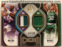 2009-10 SP Game Used Karl Malone & Kevin McHale Combo Materials Jersey Patch Card Serial Numbered 04/99