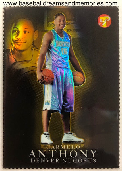 2003-04 Topps Pristine Carmelo Anthony Diecut Gold Refractor Rookie Card Serial Numbered 22/99