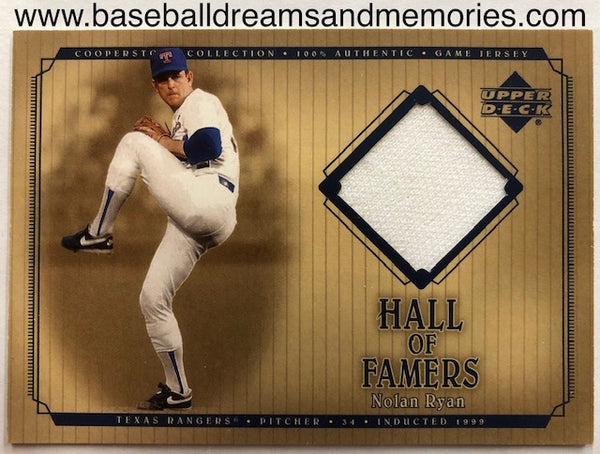 2001 Upper Deck Cooperstown Collection Nolan Ryan Hall Of Famers Jersey Card
