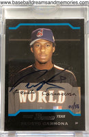 2004 Bowman Fausto Carmona 2006 Bowman Originals Buyback Autograph Card Serial Numbered 01/56
