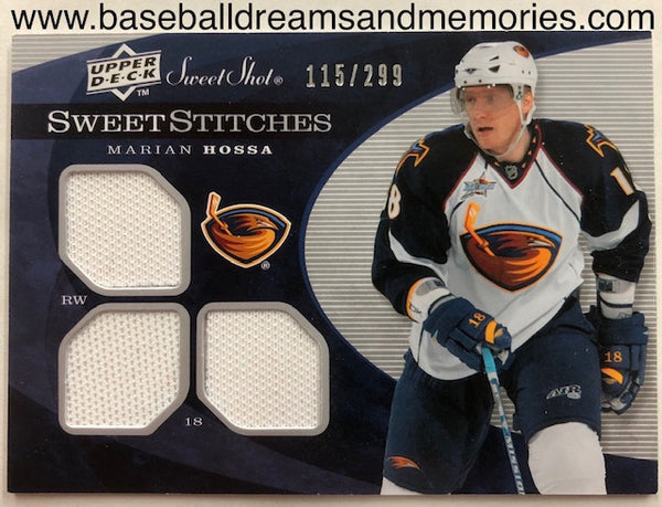 2007-08 Upper Deck Sweet Shot Marian Hossa Sweet Stitches Triple Jersey Card Serial Numbered 115/299