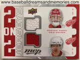 2008-09 Upper Deck MVP Dominik Hasek Kris Draper Patrick Sharp Nikolai Khabibulin 2 on 2 Jerseys