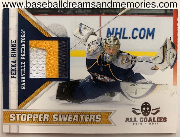 2010-11 Panini All Goalies Pekka Rinne Stopper Sweaters Jersey Patch Card