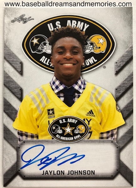 2017 Leaf U.S. Army All American Bowl Jaylon Johnson Autograph Card