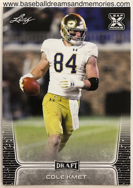 2017 Leaf Draft Cole Kmet Rookie Card