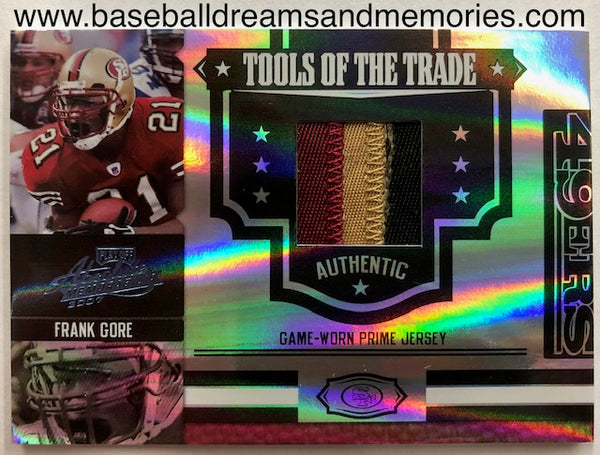 2007 Playoff Absolute Memoriabilia Frank Gore Tools Of The Trade Jersey Patch Card Serial Numbered 40/50
