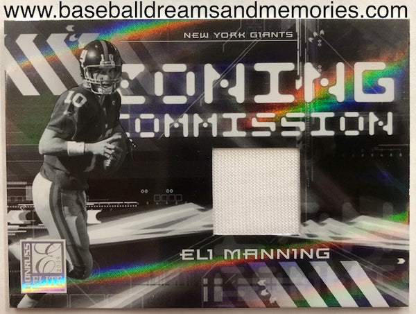2006 Donruss Elite Eli Manning Zoning Commission Jersey Card Serial Numbered 012/399