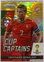 2014 Panini Prizm Soccer Cristiano Ronaldo Gold Pulsar Cup Captains Card