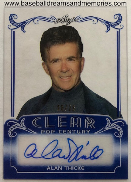 2017 Leaf Pop Century Clear Alan Thicke Autograph Card Serial Numbered 25/25