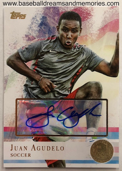 2012 Topps United States Olympic Team Juan Agudelo GOLD Autograph Card Serial Numbered 01/15