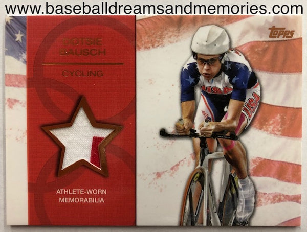 2012 Topps United States Olympic Team Dotsie Bausch Worn Relic Card Serial Numbered 65/75