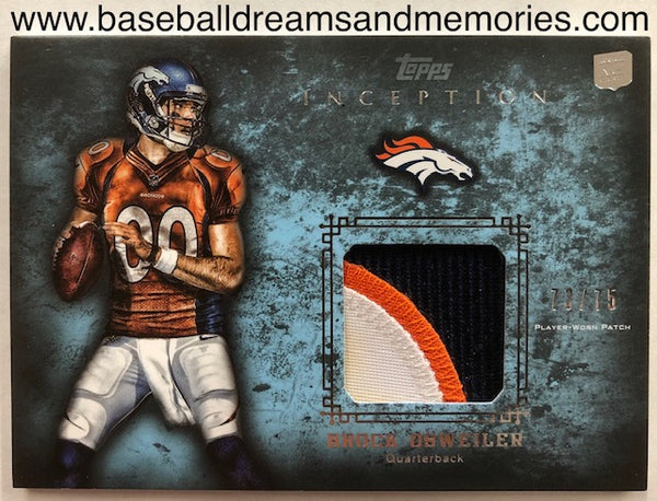 2012 Topps Inception Brock Osweiler Jersey Patch Rookie Card Serial Numbered 73/75
