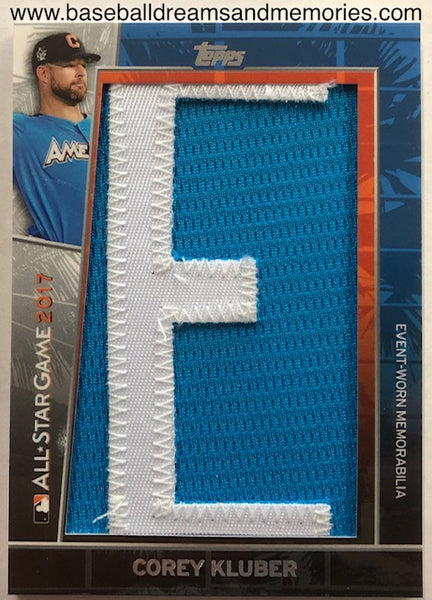 2018 Topps Corey Kluber 2017 All Star Game Used Letter Card Serial Numbered 1/1