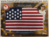 2012 Topps United States Olympic Team Brittney Griner Gold Commemorative Flag Patch Card Serial Numbered 1/1