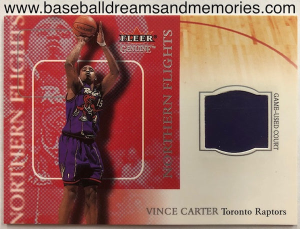 2001-01 Fleer Genuine Vince Carter Northern Flights Game Used Court Relic Card