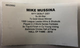 TriStar Hidden Treasures Mike Mussina Signed Autographed Baseball New York Dynasty