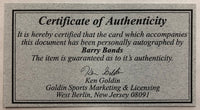 1997 Topps Barry Bonds '96 Season Highlights Autograph Card Serial Numbered 36/500