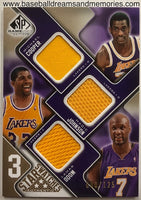 2009-10 Upper Deck SP Game Used Michael Cooper, Magic Johnson, Lamar Odom 3 Star Swatches Jersey Card Serial Numbered 088/125