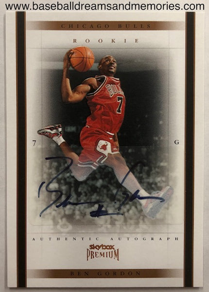 2004-05 Fleer Skybox Premiem Ben Gordon Autograph Card Serial Numbered 080/100