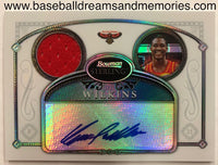 2005-06 Bowman Sterling Dominique Wilkins Autograph Jersey Refractor Serial Numbered 024/199