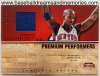 2004 Fleer Skybox Premium Stephon Marbury Premium Performers Jersey Card Serial Numbered 41/75