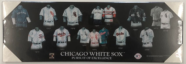 Chicago White Sox "Pursuit Of Excellence" Legacy Uniform Jersey Plaque Measures 23½ x 8