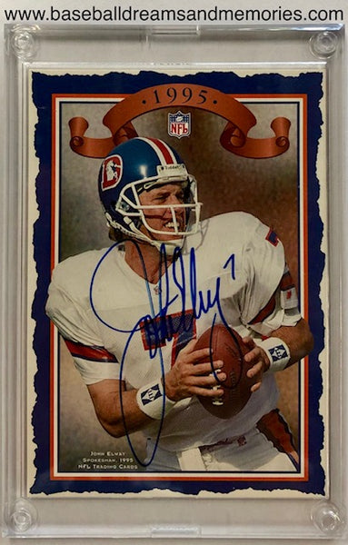 1995 NFL Properties Inc John Elway Autograph Commemorative Collector Card Numbered 087/300