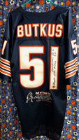Chicago Bears Dick Butkus Autographed Inscribed Collector's Edition Jersey Serial Numbered 156/500