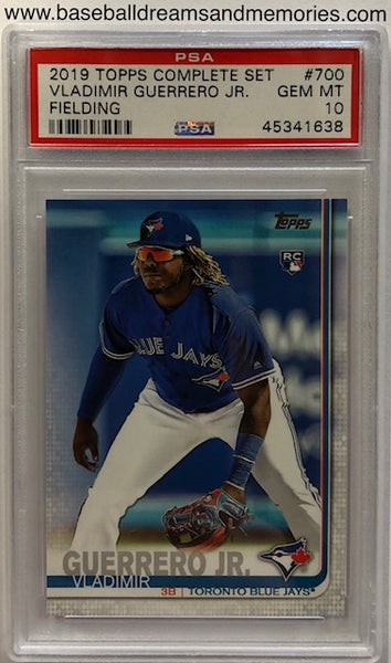 2019 Topps Vladimir Guerrero Jr. Complete Set Fielding Variation Rookie Card Graded PSA GEM MT 10