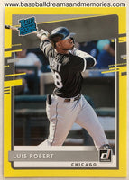 2020 Donruss Luis Robert Rated Rookie Yellow Parallel Card
