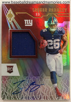 2018 Panini Phoenix Saquon Barkley Autograph Jersey Card Serial Numbered 49/99
