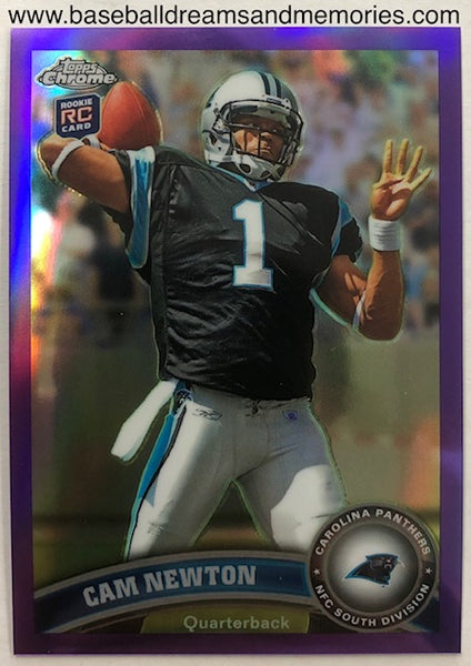 2011 Topps Chrome Cam Newton Purple Parallel Rookie Card Serial Numbered 163/499