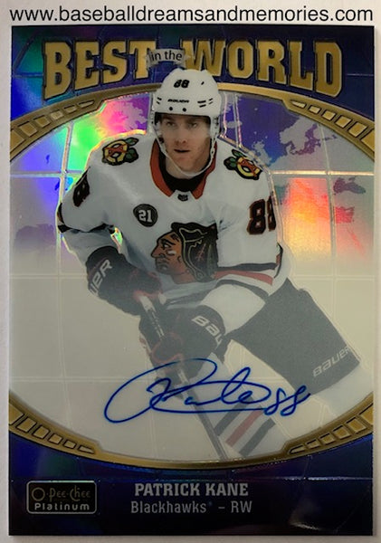 2019-20 Upper Deck O-Pee-Chee Platinum Patrick Kane Best in the World Autograph Card