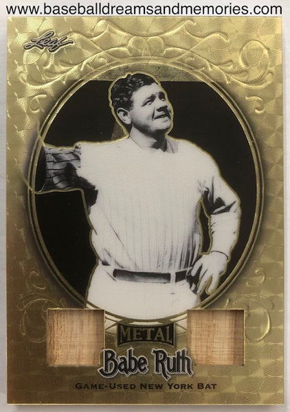 2019 Leaf Babe Ruth Gold Superfractor Dual Bat Card Serial Numbered 1/1