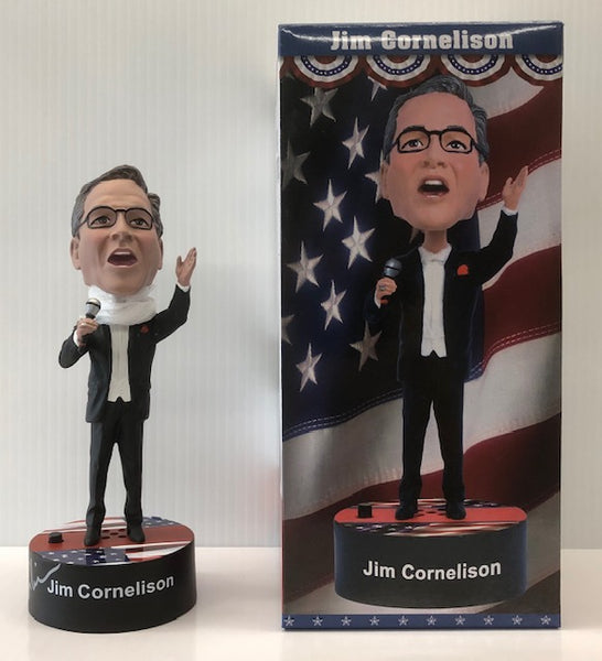 Chicago Blackhawks National Anthem Singer Jim Cornelison Autographed Singing Bobblehead