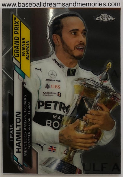 2020 Topps Chrome Formula 1 Lewis Hamilton Grand Prix Winner Bahrain Card