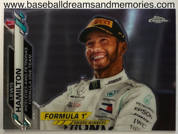2020 Topps Chrome Formula 1 Lewis Hamilton Formula 1 Award Winners Card