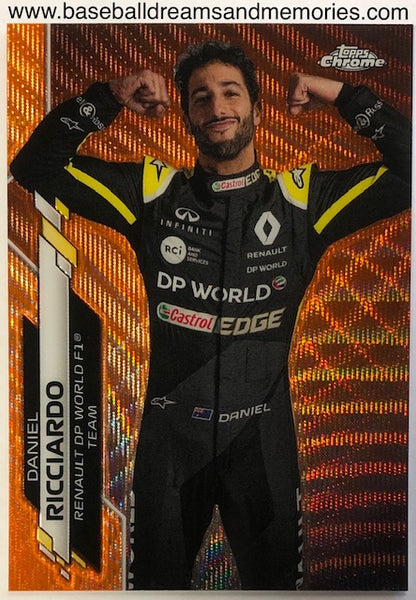 2020 Topps Chrome Formula 1 Daniel Ricciardo Orange Wave Card Serial Numbered 03/25