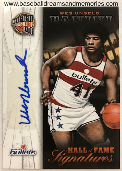 2013-14 Panini Wes Unseld Hall Of Fame Signatures Autograph Card