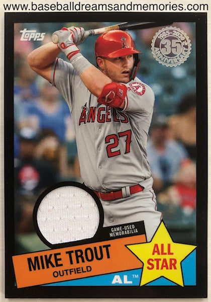 2020 Topps Mike Trout 1985 Topps Baseball All Stars Relic Card Serial Numbered 063/199
