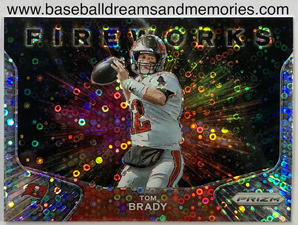 2020 Panini Prizm Tom Brady Fireworks Silver Disco No Huddle Card