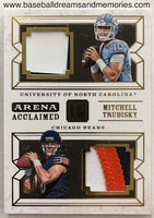 2017 Panini Pantheon Mitchell Trubisky Arena Acclaimed Dual Patch Card Serial Numbered 25/25