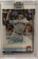 2019 Topps Clearly Authentic Shane Bieber Autograph Card