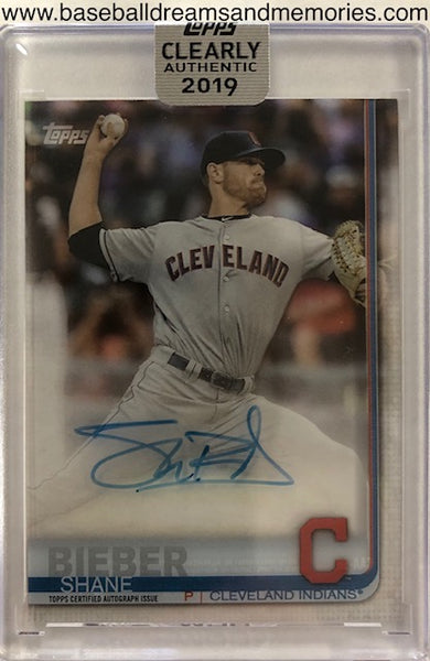 2019 Topps Clearly Authentic Shane Bieber Autograph Card