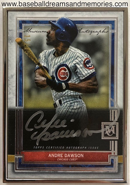 2020 Topps Museum Collection Andre Dawson Silver Framed Silver Ink Autograph Serial Numbered 15/15