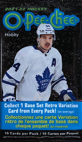 2021-22 Upper Deck O-Pee-Chee Hockey Hobby Pack (Call 708-371-2250 For Pricing & Availability)