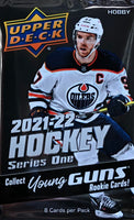 2021-22 Upper Deck Series 1 Hockey Hobby Pack (Call 708-371-2250 For Pricing & Availability)